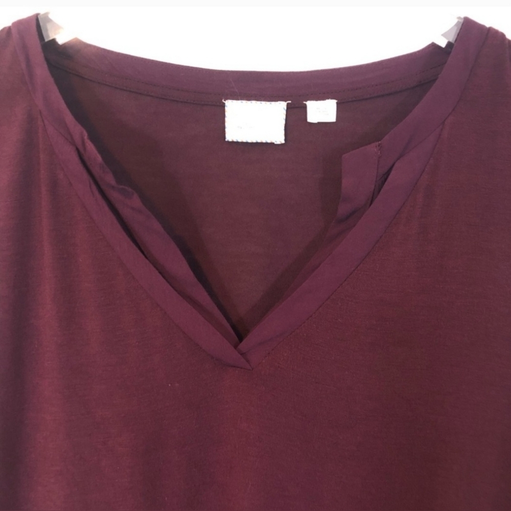 Anthropologie Postmark Maroon Split Neck Tunic To… - image 3